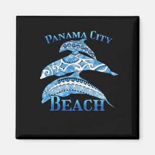 Aimant Plage de Panama City Floride Vacances Dauphins Tri