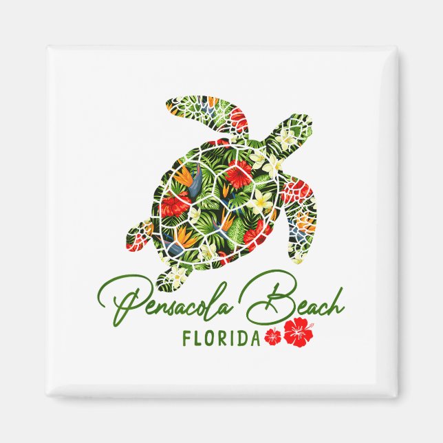 Aimant Plage de Pensacola Floride Tortue de mer Tropical  (Devant)