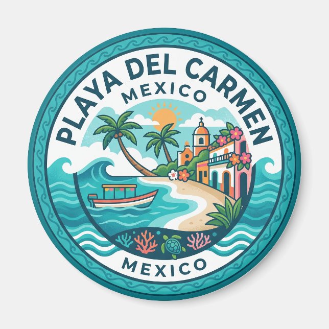 Aimant Plage de Playa del Carmen au Mexique (Devant)