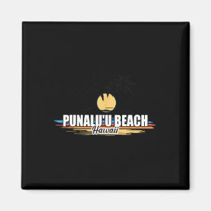 Aimant Plage de Punalu'u Hawaï Plage de surf rétro pour h