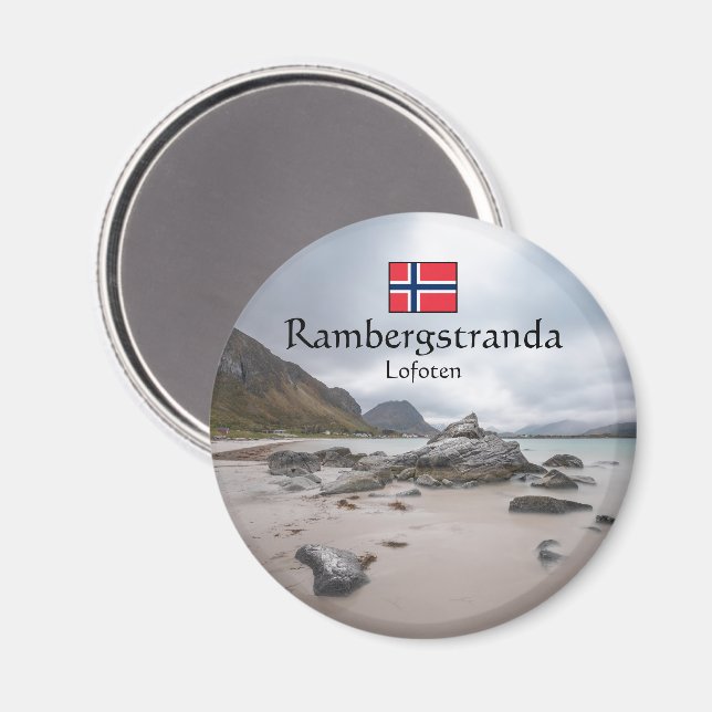Aimant Plage de Ramberg Lofoten (Recto/Verso)
