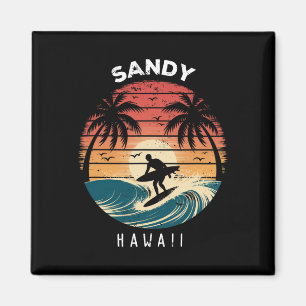 Aimant Plage de sable Hawaii Planche de surf Vagues Plage