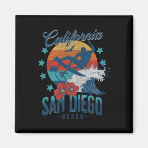 Aimant Plage de San Diego Californie Surfant Vacances Vin