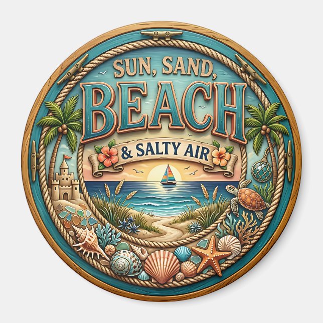 Aimant Plage de soleil et de sable (Devant)