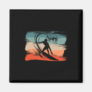 Aimant Plage de surf surfeur planche de surf