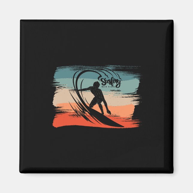 Aimant Plage de surf surfeur planche de surf  (Devant)