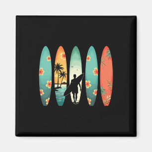 Aimant Plage de surfeur Surfing Hawaïen Surfeur Drôle de