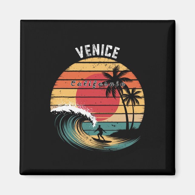 Aimant Plage de Venice California Surf  (Devant)