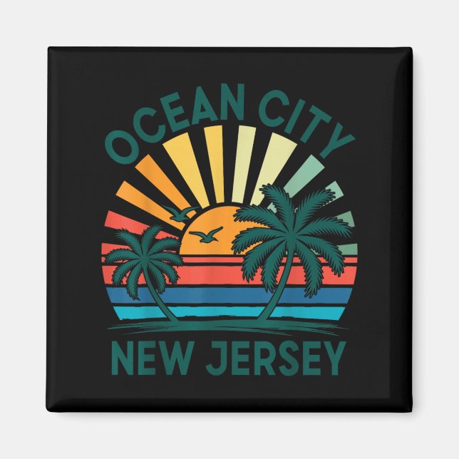 Aimant Plage d'Ocean City New Jersey Vacances Coucher de  (Devant)