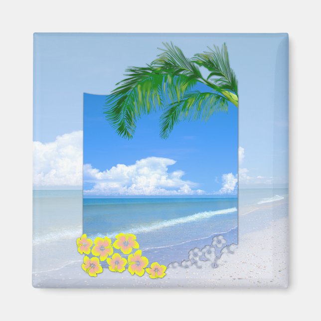 Aimant Plage Et Ciel Bleu (Devant)