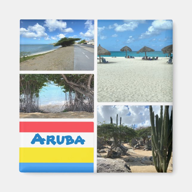 Aimant Plage pittoresque et désert Aruba (Devant)