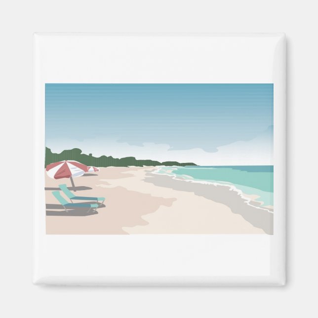 Aimant Plage tropicale relaxante (Devant)
