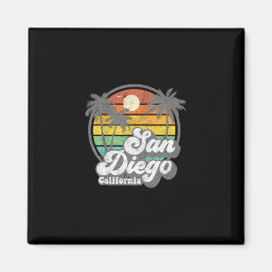 Aimant Plage vintage de San Diego Californie Surf Rétro S