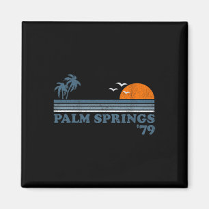 Aimant Plage vintage Palm Springs Californie Rétro Surfin