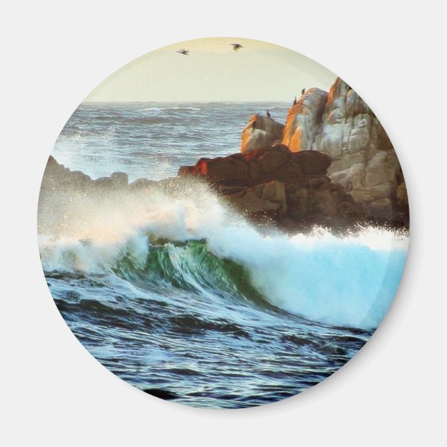 Aimant Plages Asilomar Vaves Ocean Dusk (Devant)