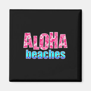 Aimant Plages d'Aloha Hibiscus rose Fleur Hawaii Hawaii H