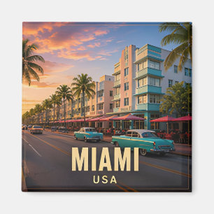 Aimant Plages de Miami Floride Art Déco Voyage côtier 🌴