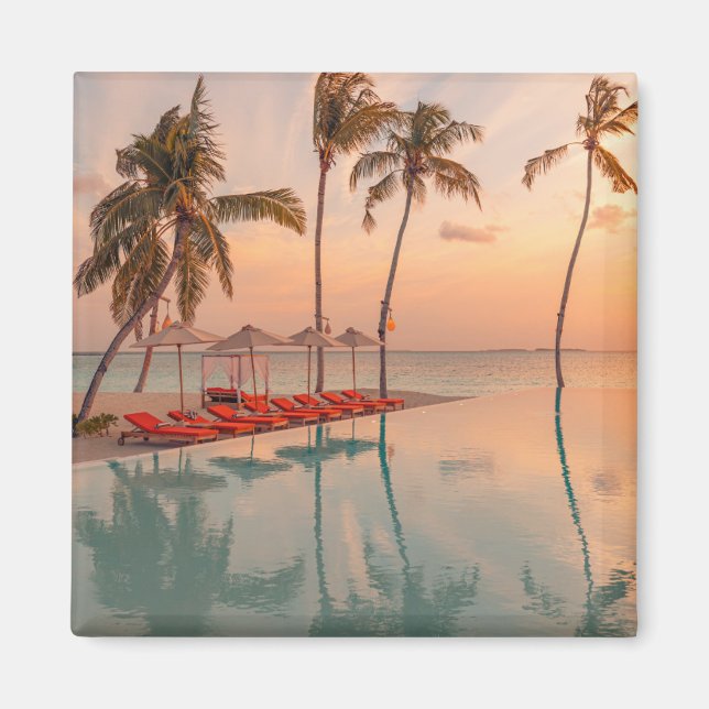 Aimant Plages tropicales | Maldives Tropical Beach & Pool (Devant)