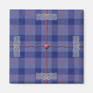 Aimant Plaid bleu ciel