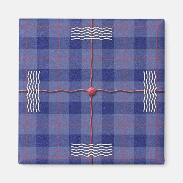 Aimant Plaid bleu ciel (Devant)