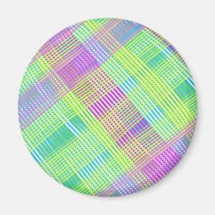 Aimant Plaid rose, vert et bleu