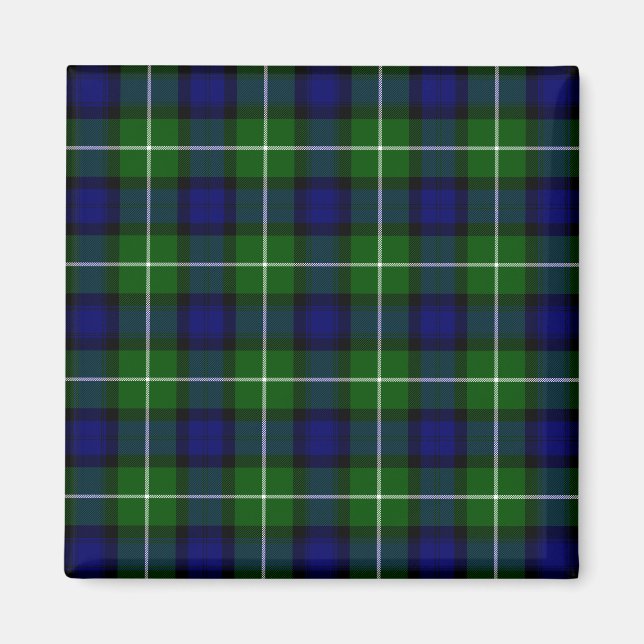 Aimant Plaid vert bleu Lamont tartan (Devant)