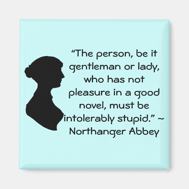 Aimant Plaisir dans un bon roman Jane Austen Citation (Devant)