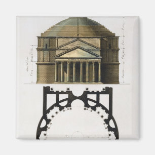 Aimant Plan au sol et façade du Panthéon, Rome, de