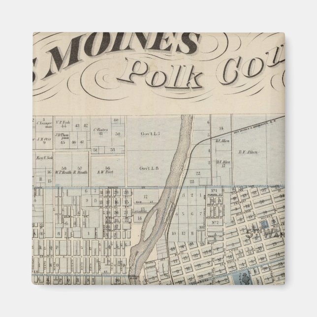 Aimant Plan de Des Moines, comté de Polk, Iowa (Devant)