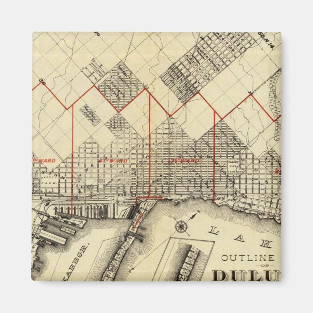 Aimant Plan de Duluth et des banlieues (Devant)
