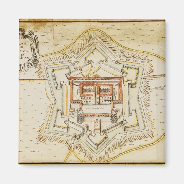 Aimant Plan de la citadelle de Milan (Devant)