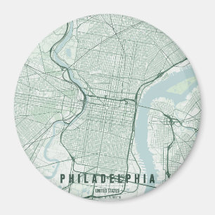Aimant Plan de la ville de Philadelphie aux États-Unis, d