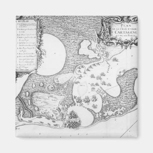 Aimant Plan de la ville et du port de Carthagène