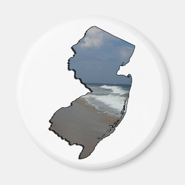 Aimant Plan de l'État de New Jersey Shore (Devant)