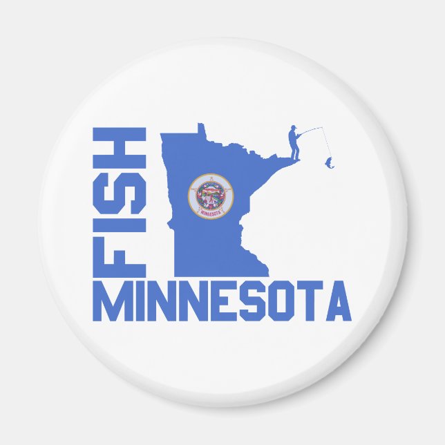Aimant Plan de l'État du Minnesota de Poisson (Devant)