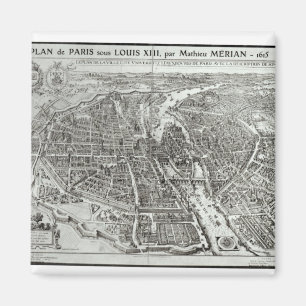 Aimant Plan de l'oeil de l'oiseau de Paris, 1615