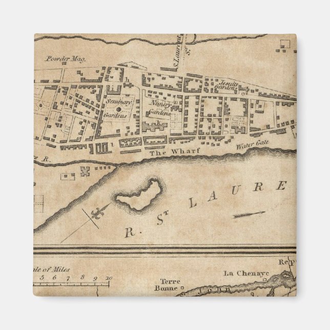 Aimant Plan de Montréal, avec une Carte des Îles (Devant)