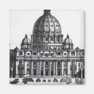 Aimant Plan de St Peter, Rome, gravé par