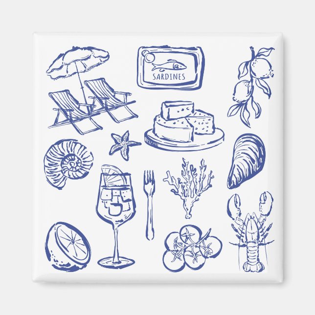 Aimant Plan de vie méditerranéen (Devant)