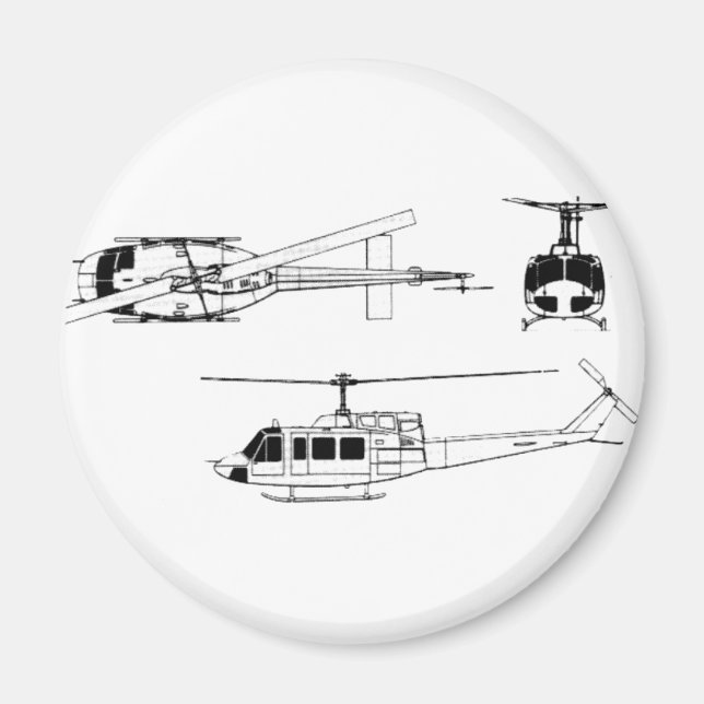 Aimant Plan directeur UH1 Huey (Iriquois) (Devant)