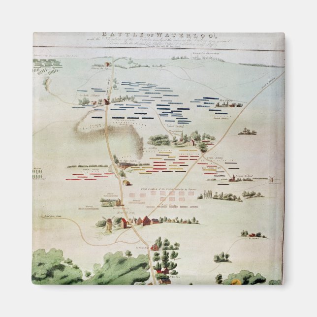 Aimant Plan et vue de la bataille de Waterloo (Devant)