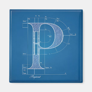 Aimant Plan Monogramme Lettre P
