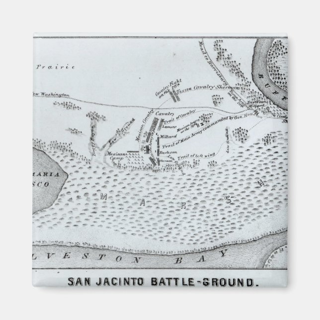 Aimant Plan terrestre de la bataille de San Jacinto (Devant)