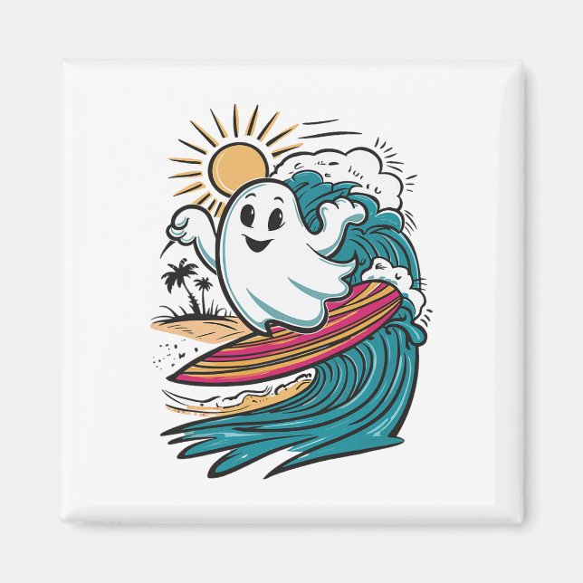 Aimant Planche de surf Ghost Surfing  (Devant)