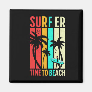 Aimant Planche de surf rétro drôle surf vintage plage