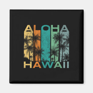 Aimant Planche de surf vintage Aloha Hawaï
