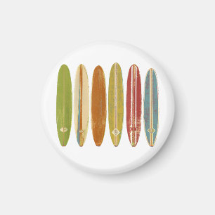 Aimant Planches de surf Longboard Style Rétro Vintage Sur