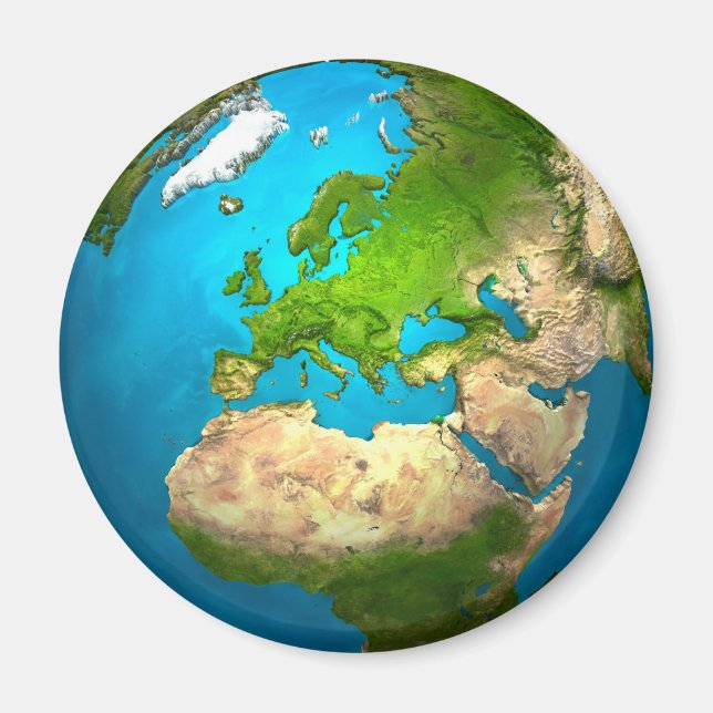 Aimant Planet Earth - Europe - Colorful Globe. Rendu 3d (Devant)