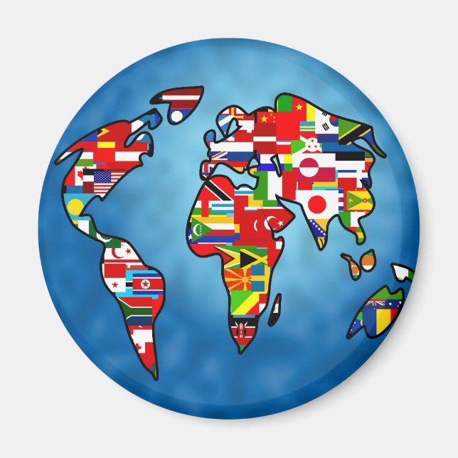 Aimant Planète du drapeau (Devant)