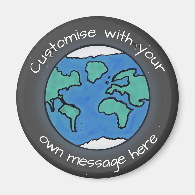 Aimant Planète Terre Globe personnalisée (Devant)